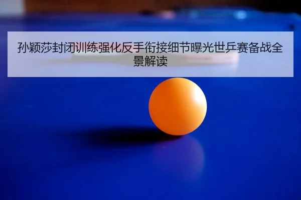 孙颖莎封闭训练强化反手衔接细节曝光世乒赛备战全景解读